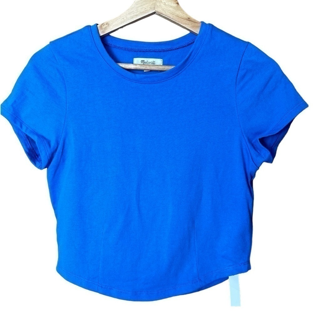 Madewell Heavyweight Jersey Crewneck Tee Blue XS NWT - Picture 2 of 7